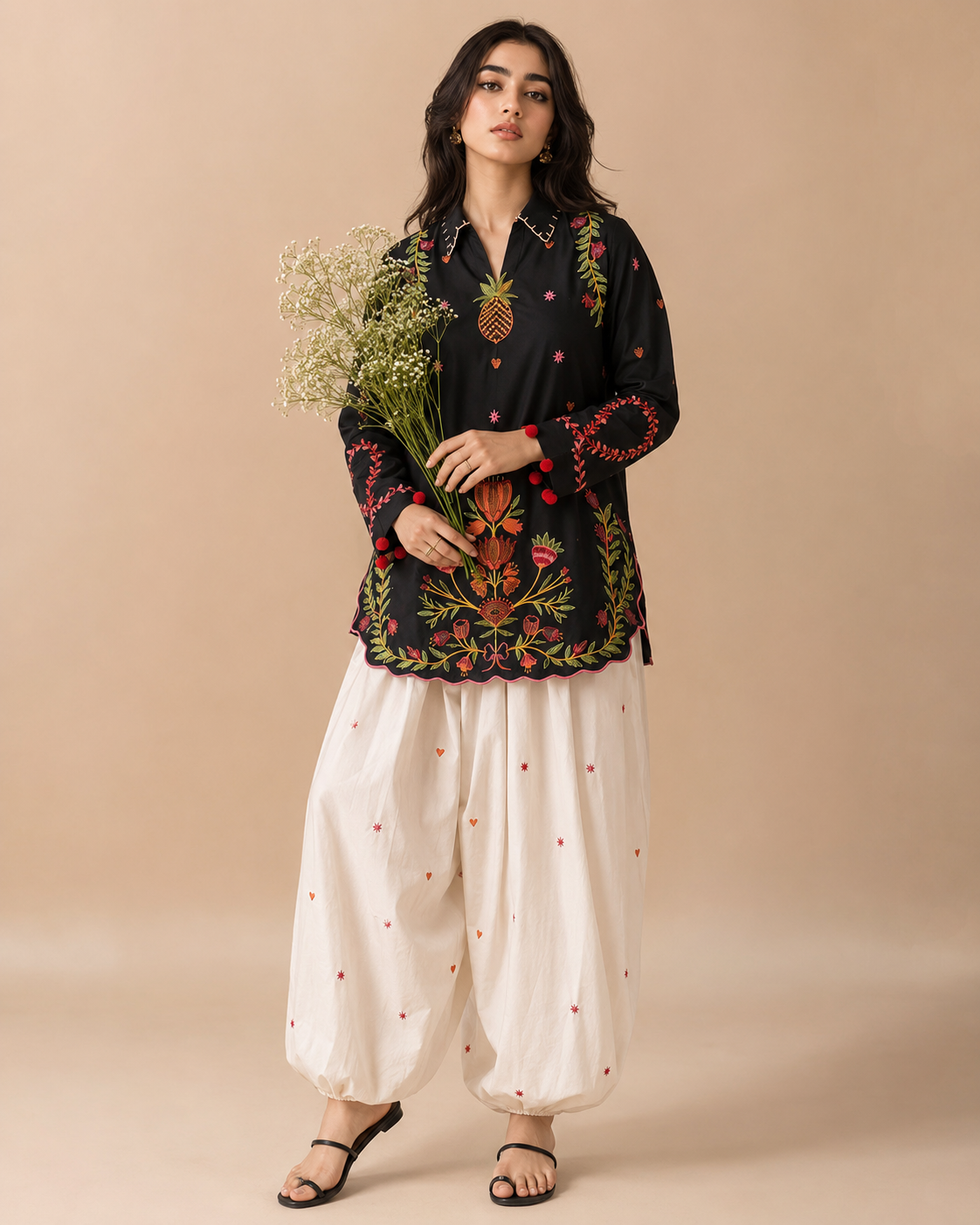 Ananas Embroidered Co-ord Set