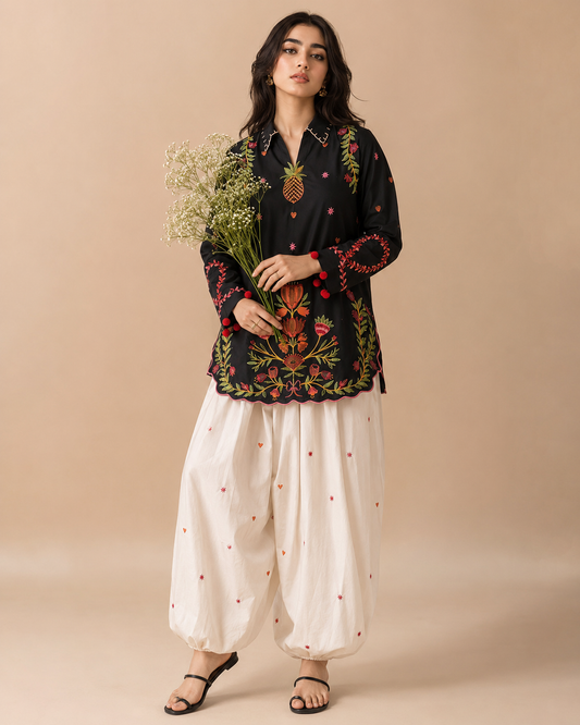 Ananas Embroidered Co-ord Set