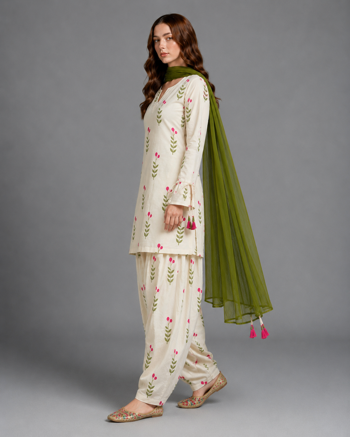 Green Berry Printed 3pc