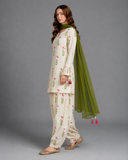 Green Berry Printed 3pc
