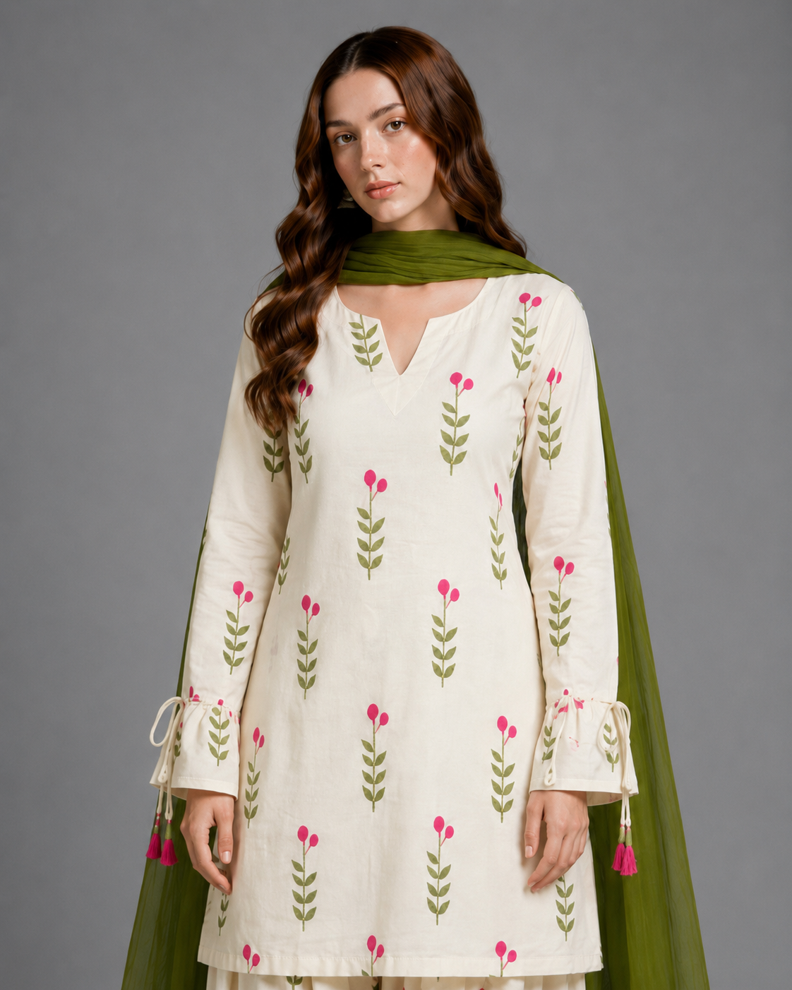 Green Berry Printed 3pc