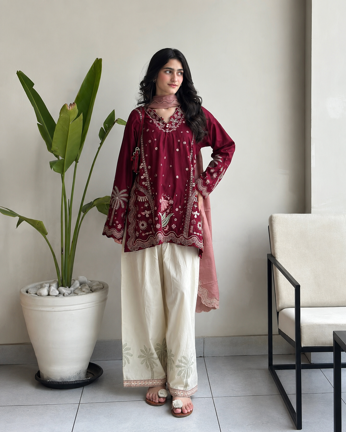 Palmera Embroidered Co-ord Set
