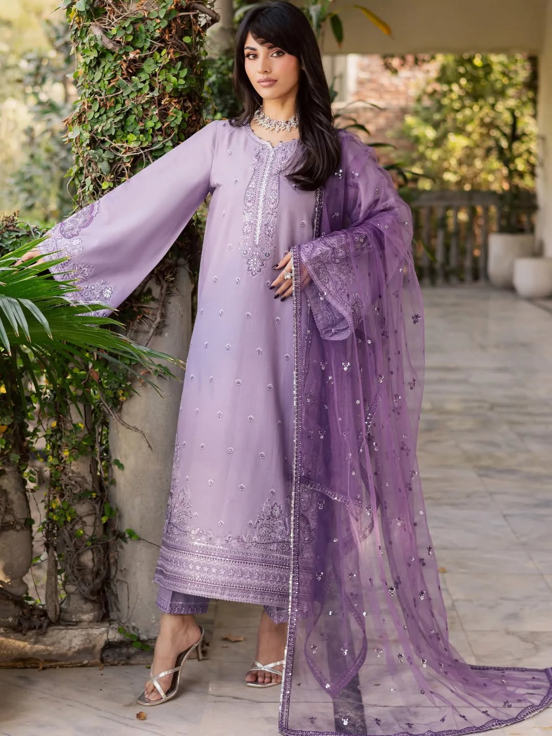 Lavender Embroidered 3pc