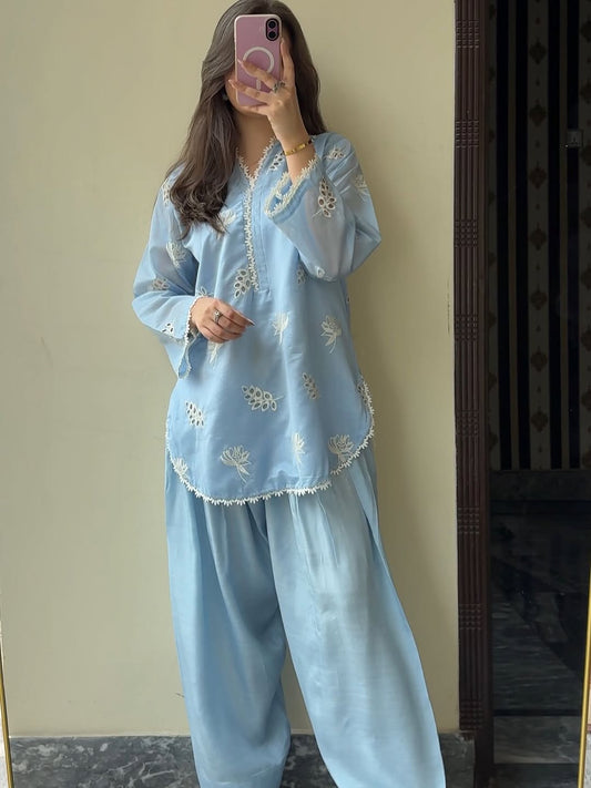 Ocean Sky Embroidered 2pc