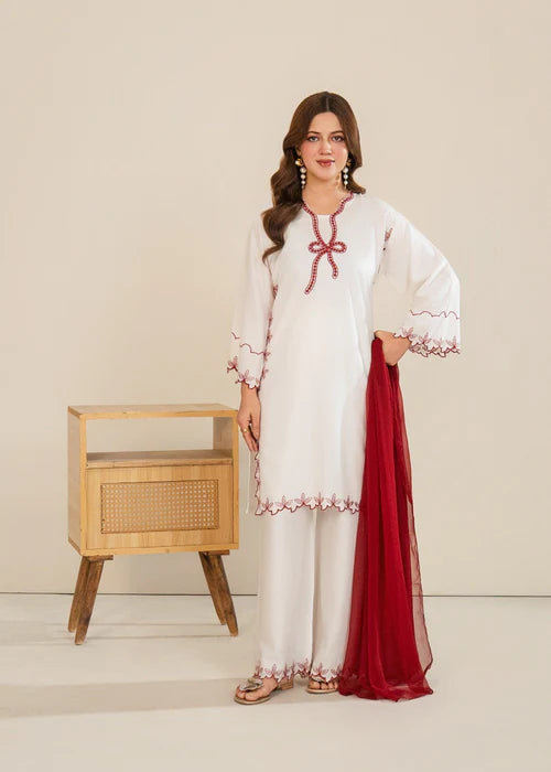 Bow Embroidered 3Pc