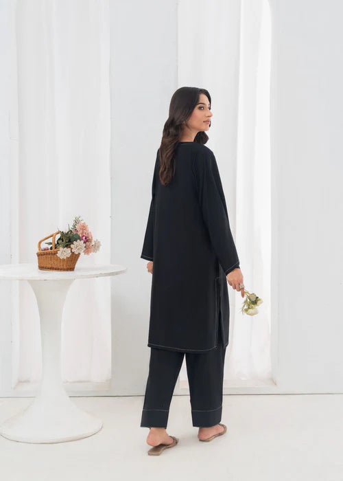 PLAIN BLACK FARSHI SHALWAR 2PCS